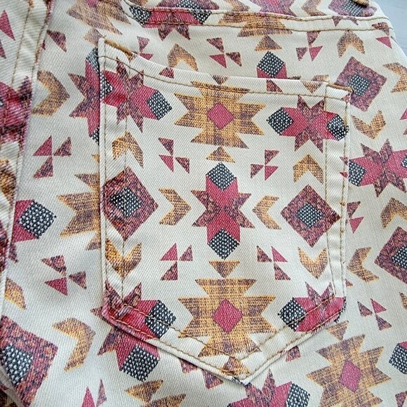 Free People We the Wild Child Printed Skinny Jeans Ivory Size 27 EUC - Picture 14 of 14